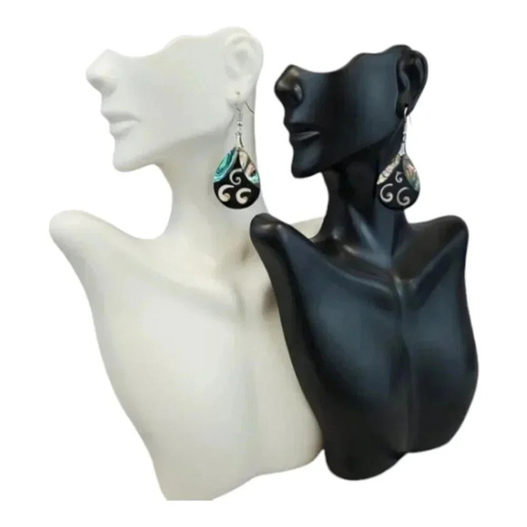 Teardrop Waves Abalone Earrings - Picture 2 of 8